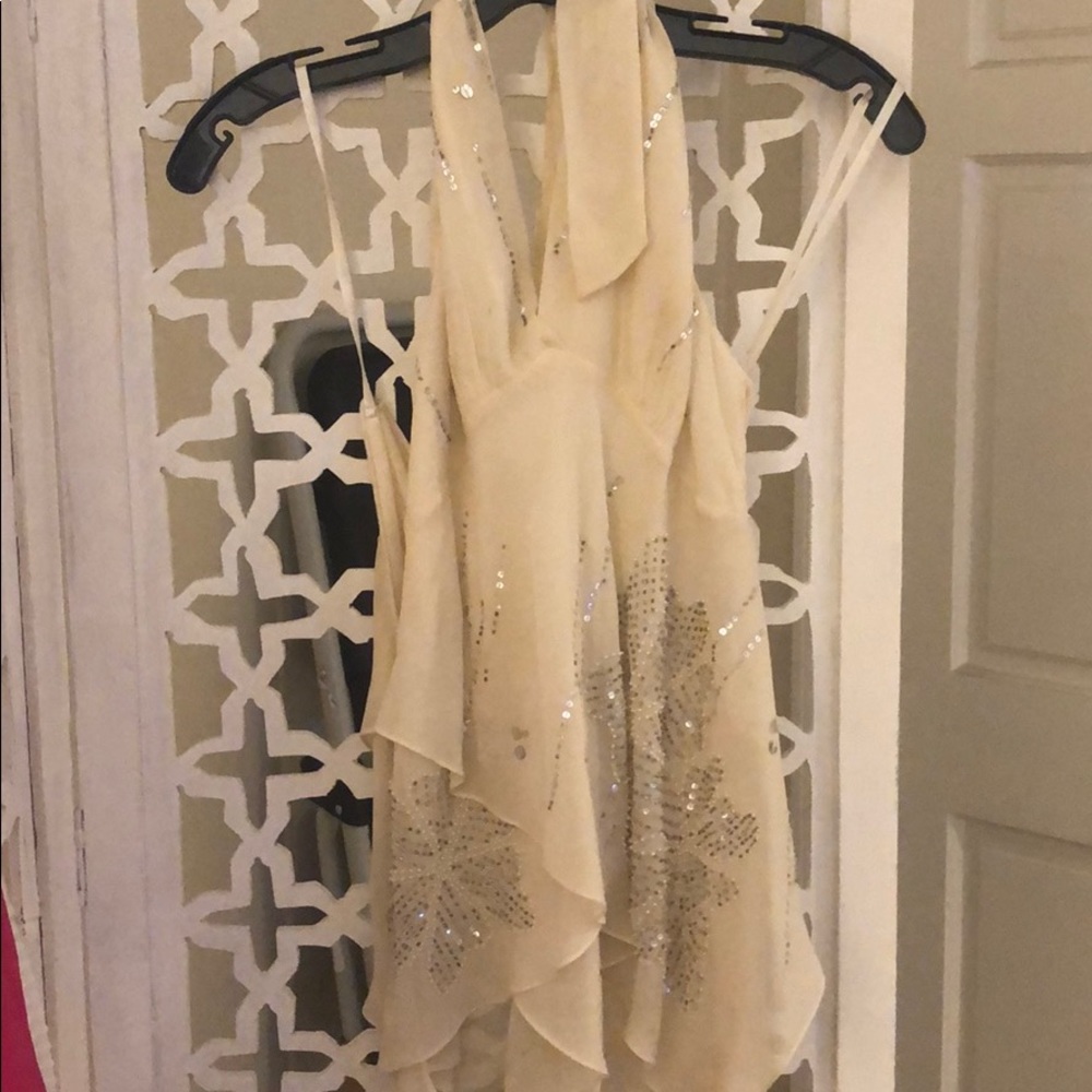 White bcbg halter top
